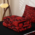thumbnail image 5 of jejeloiu Gothic Skull Zipper Twin Comforter Sets with Fitted Sheet and 2 Pillowcases,Baroque Damask Zipper Bedding Set For Adults,Red Black,Black Reversible,4-Piece, 5 of 7
