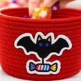 thumbnail image 3 of Pumpkin Storage Basket | Woven Cotton Rope Toy Organizer Bin | Cute Halloween Candy Bowl, Trick or Treat Bag, Boo Gift, Stuffer Filler | Multipurpose Basket with Handles for toddler, baby & Kids, 3 of 4
