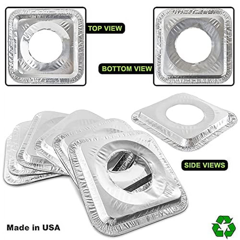 FMP Brands 1000 Pack 8.5 Inch Square Stove Burner Covers for Gas & Electric Stove Top, Disposable Aluminum Foil Stove Burner Liners, Stove Top Cover for Electric & Gas Burners, Keep Range Stove Clean
