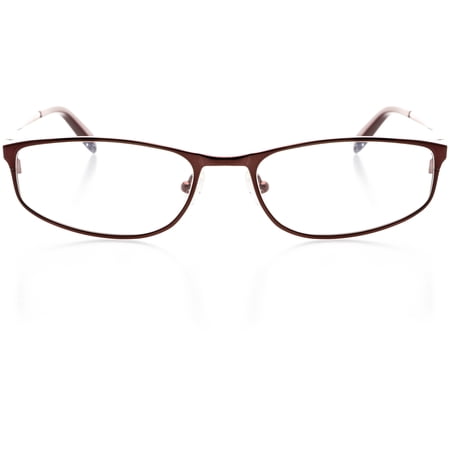 Womens Optical Eyewear - Oval Shape, Metal Full Rim, Burgundy