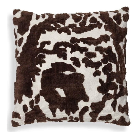 Pemberly Row Contemporary Chocolate Brown Tufted 26" Square Pillow
