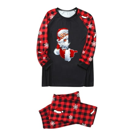 

Christmas Pajamas for Family Parent-Child Outfit Winter Fall Matching Santa Plaid Xmas Sleepwear Homewear Pajama Sets