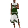 thumbnail image 1 of B91xZ 2024 Robes de Soleil pour Femmes Casual Sans Manches V Cou Robe de Tunique Fluide, Vert XL, 1 of 5