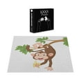 thumbnail image 4 of Ambesonne Cartoon Jigsaw Puzzle, Monkey with Banana Tree, Heirloom-Quality Fun Activity for Family Durable Cardboard, 1000 pcs, Chocolate White, 4 of 6