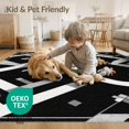 thumbnail image 4 of ODIKA 9'x12' Washable Area Rug Low Pile, Flatwoven, Contemporary Interlocking Shapes With Minimalist Line Motif Abstract Flowing for Great Room, Indoor Concept, Large Living, 4 of 7