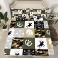 thumbnail image 2 of Manfei Western Cowboy Bed Sheets,Rustic Farmhouse Cabin King Sheets,Army Green Camouflage Sheet Set For Girls Teens,Microfiber Bedroom Decor,4 Pieces, 2 of 7