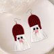 thumbnail image 5 of Pendientes Serie Xmas Pendientes De Tejido Serie De Navidad Regalos De Papá Noel Bohemio Para Mujeres Festivas Borla Roja Borla roja Magideal Pendientes Serie Xmas, 5 of 7