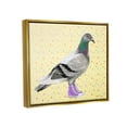 thumbnail image 4 of Stupell Industries Pigeon In Purple Sneakers Retro Patterned Background Graphic Art Metallic Gold Floating Framed Canvas Print Wall Art, Design by Amelie Legault, 4 of 5