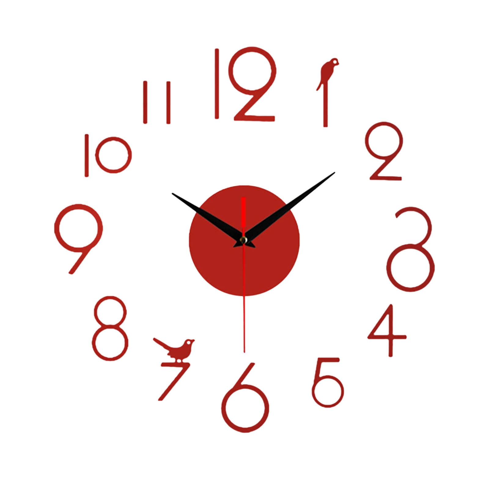 Frameless Large DIY Wall Mute Clock Frameless 3D Mirror Wall Clock for