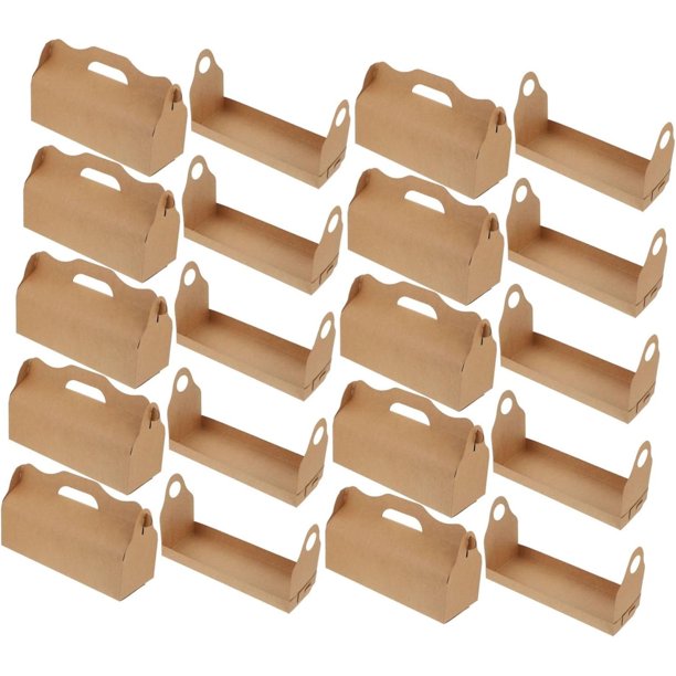 Caja Para Pastel De Cartón Kraft Asa, Para Postres y Tartas, Embalaje Para Fiesta y Panadería, Resistentes Para Transportar Pasteles