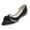 Black, variant on Pointed Toe Ballet Flats for Women Satin Bow Decor Slip On Shoes Comfortable Low Heel Dress Pumps for Work Daily Casual