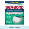 Sea Bond Upper Secure Denture Adhesive Seals, Fresh Mint Flavor, 30 Ct.