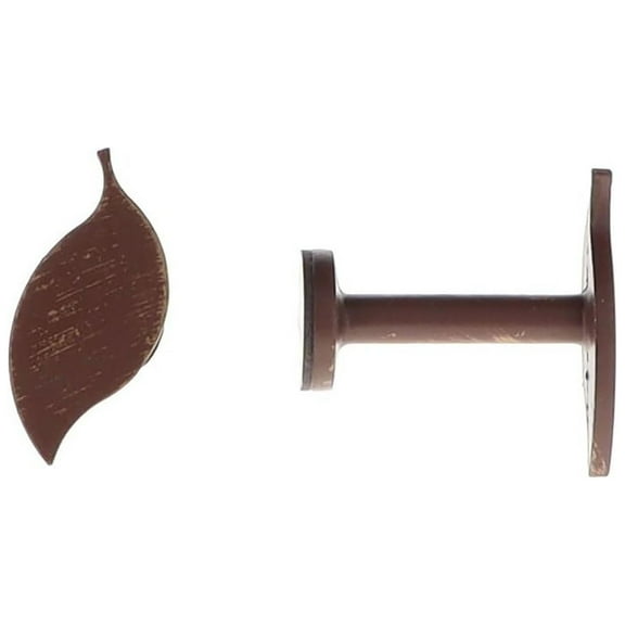 Evideco French Home Goods Curtain Holdbacks Nature-Inspired Leaf Curtain Tieback Hooks - Set of 2 Adhesive Metal Holdbacks for Drapery - Rust/Gold