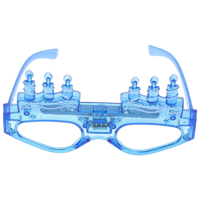KAKOWELY 1 pieza de gafas brillantes con forma de vela de cumpleaños, gafas divertidas, accesorios de color aleatorio