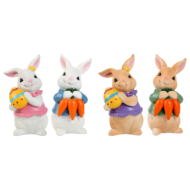 Easter Ornament Resin Rabbit Statue Adorable Figura Conejito (2pcs) Blanco