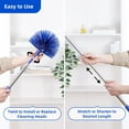 thumbnail image 4 of JFengqi Microfiber Duster with 30-100" Telescopic Pole, Reusable Home Cleaning Kit for High Ceilings, Fans, Cobwebs, Blinds & Furniture, Blue, 4 of 7