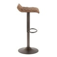 thumbnail image 2 of Cavale Industrial Barstool in Antique Metal and Brown Cowboy Fabric by LumiSource, 2 of 8