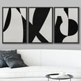 thumbnail image 2 of wall26 Framed Wall Art Print Set Black and Gray Mid Century Polygons Abstract Patterns Digital Art Modern Art Bohemian Chic Relax/Calm for Living Room, Bedroom, Office - 24"x36"x3 Black, 2 of 5