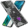 thumbnail image 2 of MUNDAZE Motorola Moto G Play 2023 Shockproof Clear Hybrid Protective Phone Case Halloween Skeleton Heart Hands Spooky Spider Web Cover, 2 of 5