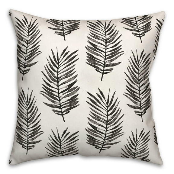 Creative Products Black Fern Pattern 18x18 Indoor / Outdoor Pillow