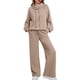 thumbnail image 1 of Conjuntos Deportivos de Dos Piezas para Mujer, Ideales para Otoño. Incluyen Sudadera con Cordón Ajustable y Pantalón Deportivo de Pierna . Caqui L, 1 of 9