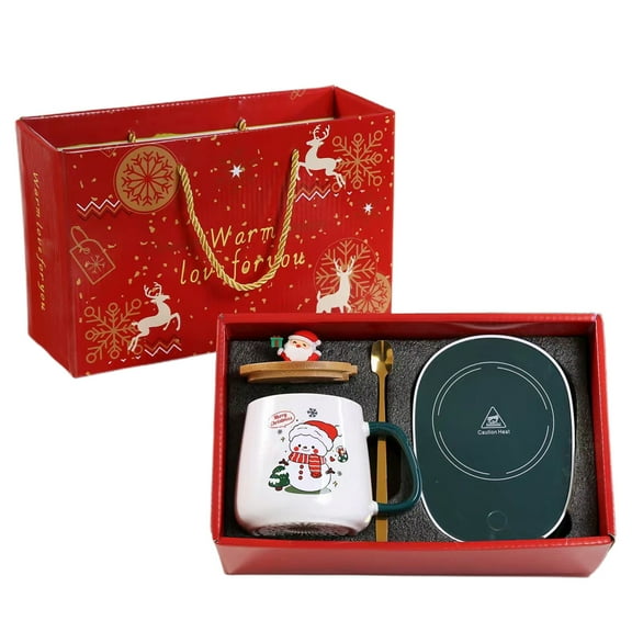 Cheapark Christmas Santa Claus Ceramic Mug Set - 320ml Warm Insulated Coffee Milk Cup with Gift Box, Festive Holiday Gift