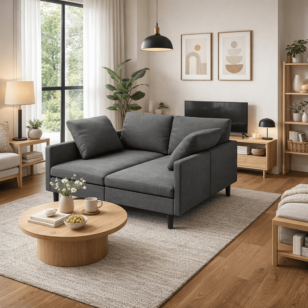 Aiho 79.1" Sectional Couch, L-Shaped Modular Sofa Bed with Deep Seat & Soft Seat Cushions, Convertible Sofa Bed for Living Room, Apartment, Dark Gray