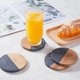 thumbnail image 2 of Juego de 4 Posavasos para Bebidas, Posavasos con Unión de Mármol y Madera para Proteger la Mesa, Posavasos para Tazas, 2 of 5