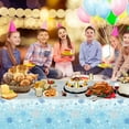 thumbnail image 2 of Btomtd 107.87 x 53.93 inch Snowflake Christmas Table Cloth Winter Party Tablecloth Disposable PE Table Cloth Festive Decor, Light Blue, 2 of 4