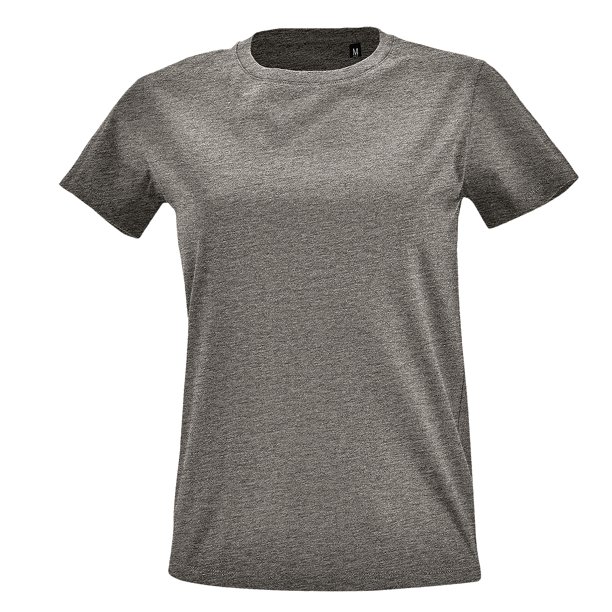 SOLS - Camiseta de ajuste imperio y manga corta para mujer (Gris piedra)