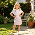 thumbnail image 2 of Bobifish Toddler Girls Suspender Dress Kids Girls Sleeveless Plaid Printed Cross Back Dress With Pocket Casual Kids Girls Dresss, 2 of 7