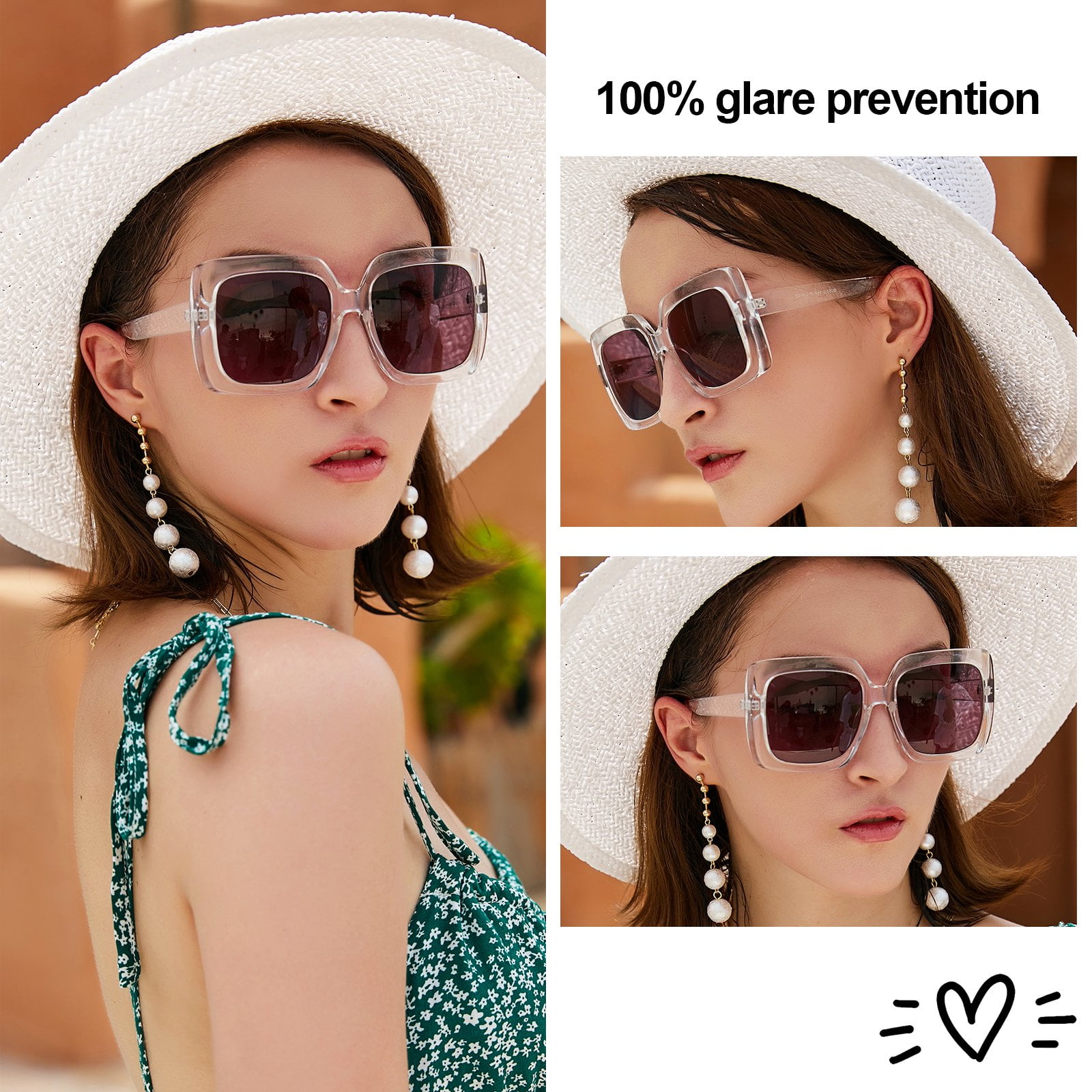 OCCI CHIARI Womens Sunglasses Reading Glasses Large Blue Light Blocker Sunglass Readers 2.25 UV Protection Outdoor 1.0 1.25 1.5 1.75 2.0 2.25 2.5 2.75 3.0 3.5 (Transparent, 2.25) Acrylic Lens