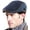 Blue, variant on Mens Flat Newsboy Cap Adjustable Beret Hat Stitching Knitted Peaked Cap Gift for Father Casual Driving Hat