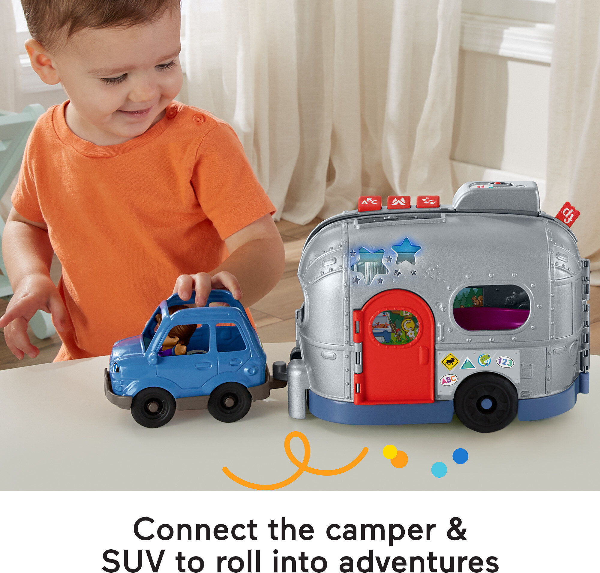 Fisher-Price Little People Light-up Learning Camper Electronic Toy RV for Toddlers, 8 Pieces - image 5 of 7