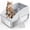 Silver gray, variant on Enclosed Cat Litter Boxes, Stainless Steel Extra Large Litter Box with Lid for Big Cats and Multi-cat, High Sided, Anti-Urine Leakage, Non-Stick, Silver Gray*2