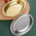 thumbnail image 3 of Stainless Steel Oval Dish For Steaming Fish And Appetizers Serving Platter Household Snacks Plate Kitchen Accessories, 3 of 7