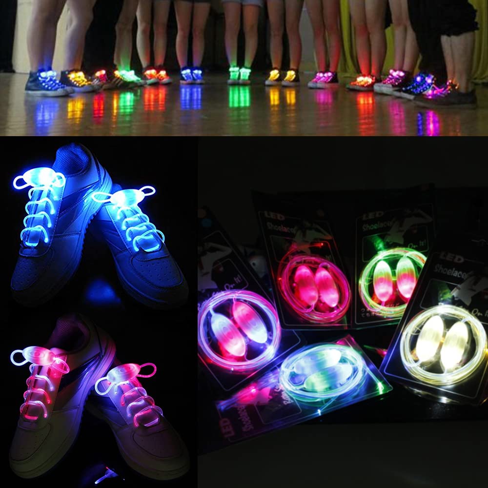 IC ICLOVER 5 Pairs Waterproof Luminous LED Shoelaces Fashion Light up Casual Sneaker Shoe Laces Disco Party Night Glowing Shoe Strings - image 5 of 9