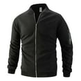 thumbnail image 4 of safuny Men's Lightweight Jacket Fall Windbreaker Casual Crewneck Zip Up Coats with Pockets Black L, 4 of 9