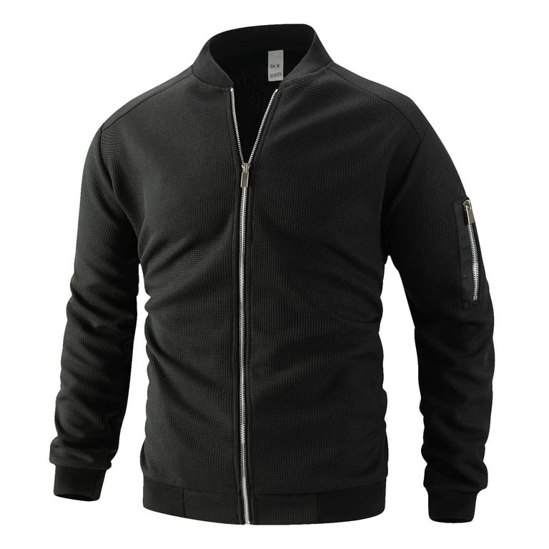 Zip Up Jacket Sevevn Men's Cotton Bomber Jacket Lightweight Flight