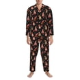 thumbnail image 3 of Fuzoiu Valentine Gnome Print Men's Long-Sleeved Pajama,Lounge Button Down Nightwear,Mens Notch Collar Pajama Set -XX-Large, 3 of 7