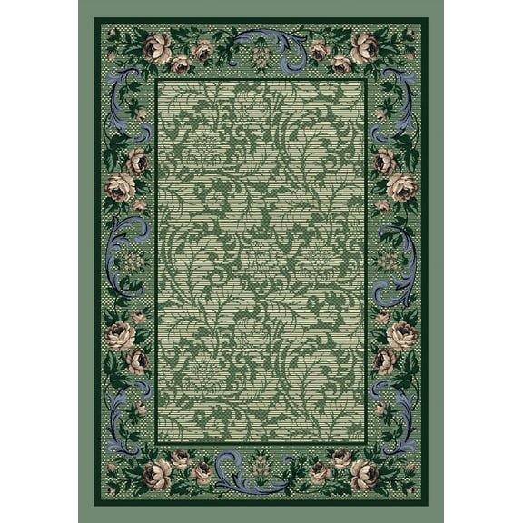 Milliken Innovations Area Rug ROSE DAMASK PERIDOT Rose Damask Peridot 2' 8" x 3' 10" Rectangle
