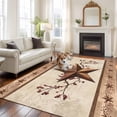 thumbnail image 3 of Farmhouse Texas Star Brown Area Rug 6x9 Washable Rug Non Slip Berry Vintage Wooden Large Area Rug Soft Stainresistant Indoor Floor Carpet for Living Room Bedroom Home Office Dining Room Nursery, 3 of 8