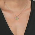 thumbnail image 3 of Gem Stone King 925 Sterling Silver Heart Shape Green Peridot and White Moissanite "I love you always and forever" Pendant Necklace for Women (1.00 Cttw, with 18 inch Silver Chain), 3 of 3
