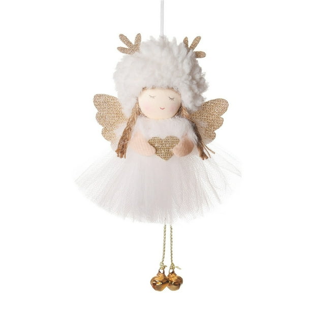 Adorno Navideño De Peluche Con Falda De Ángel, Colgante, Muñeca Mona, Regalo, Colgante Para Árbol De Navidad