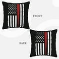 thumbnail image 7 of DouZhe Velvet Decorative Throw Pillow Covers Set of 2, Soft Square Cushion Cover with Invisible Zipper Abstract American Baseball Flag Printing, 20"x20", 7 of 7