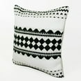 thumbnail image 4 of LR Home Ox Bay Hand-Woven Black/White Geometric Cotton Blend Pillow Cover, 4 of 7