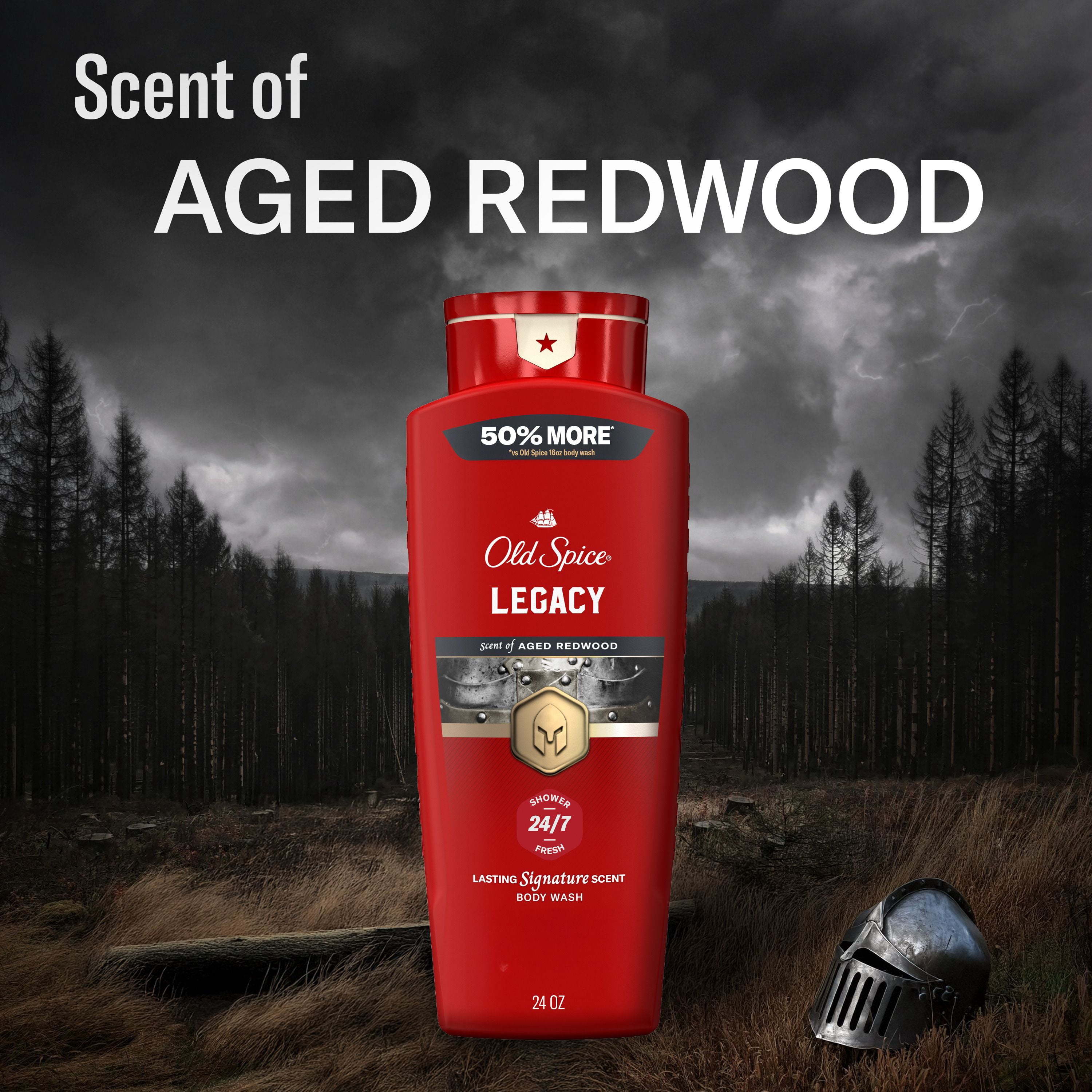 Old Spice Red Collection Body Wash for Men, Legacy Scent, Refreshing Clean, Moisturizing Formula, Long-Lasting Fragrance, 709ml