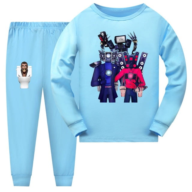 Skibidi Toilet Girls Boys Clothes Children s Cotton Pajamas Set Teenages Sleepwear Nightwear 2PCS Pyjamas For Kids 6 8 10 12Year Walmart