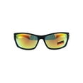 thumbnail image 2 of Xloop Mens Classic 90s Mirror Lens Plastic Biker Sport Sunglasses Black Red Yellow, 2 of 4