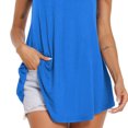 thumbnail image 4 of Camisolas holgadas y fluidas, camiseta sin mangas con doble correa, sin mangas, informal, ajustada, para mujer, señora, niña, verano, azul, XL, 4 of 5